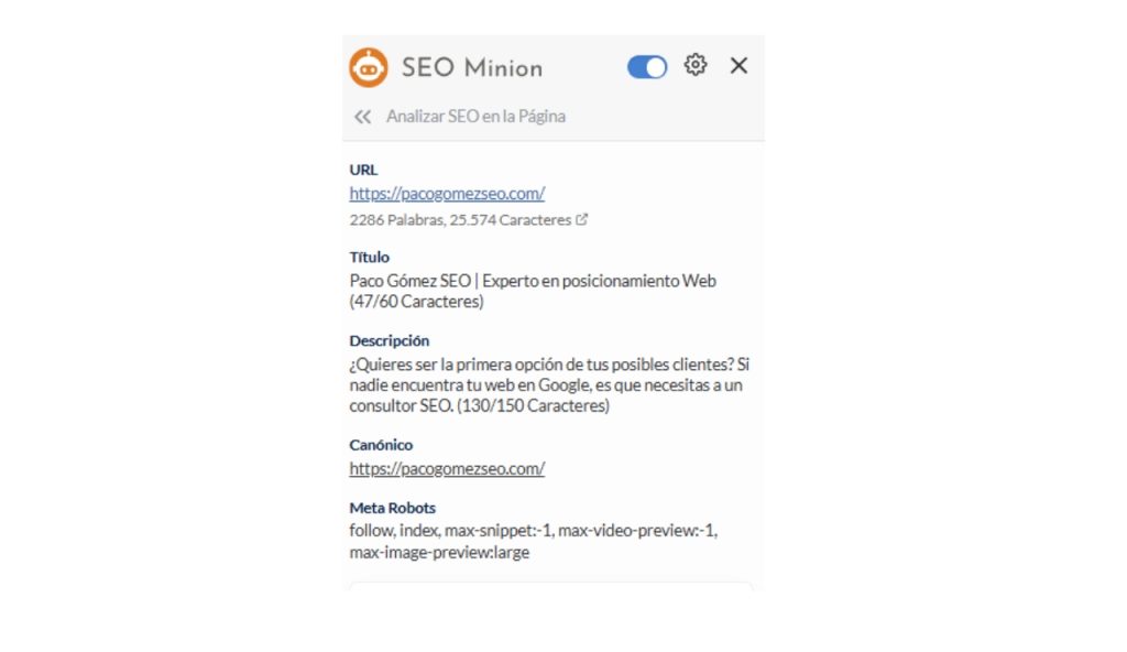 extension seo minion