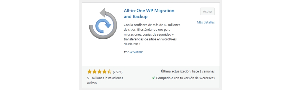 all in hope wordpress migration copia de seguridad